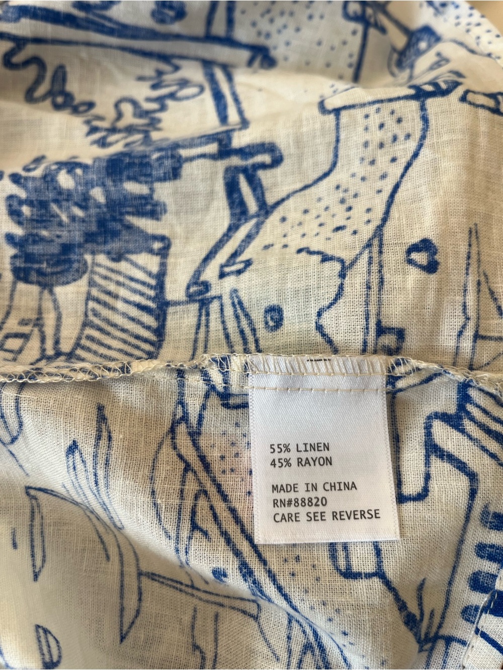 Calypso St. Barth White and Blue nautical print wide leg pants - Picture 4 of 4